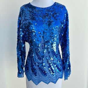 Vintage Paisley Sequin Hand Made Top
